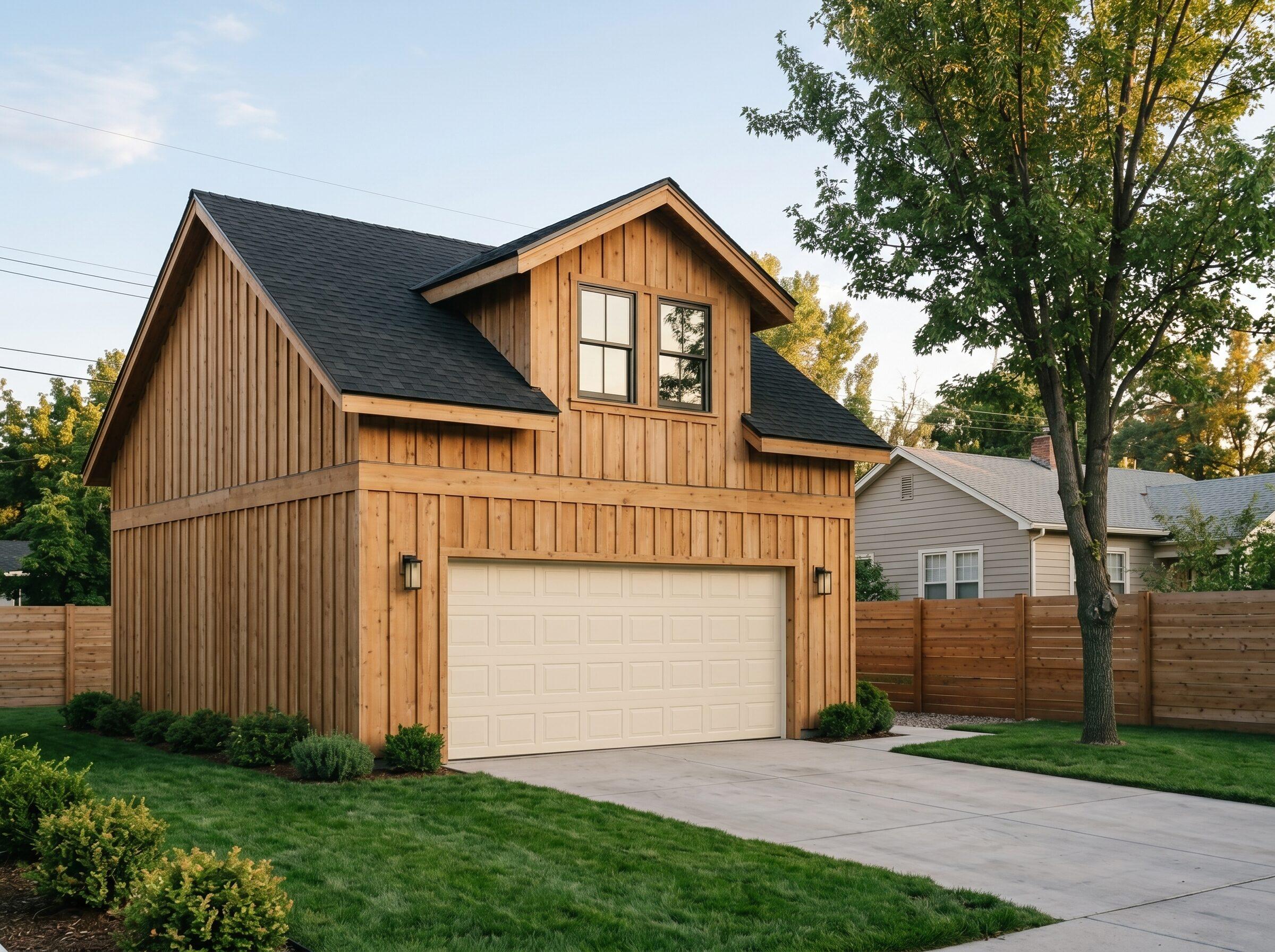 Detached Osprey studio ADU with attached workshop bay on a Kuna acreage lot